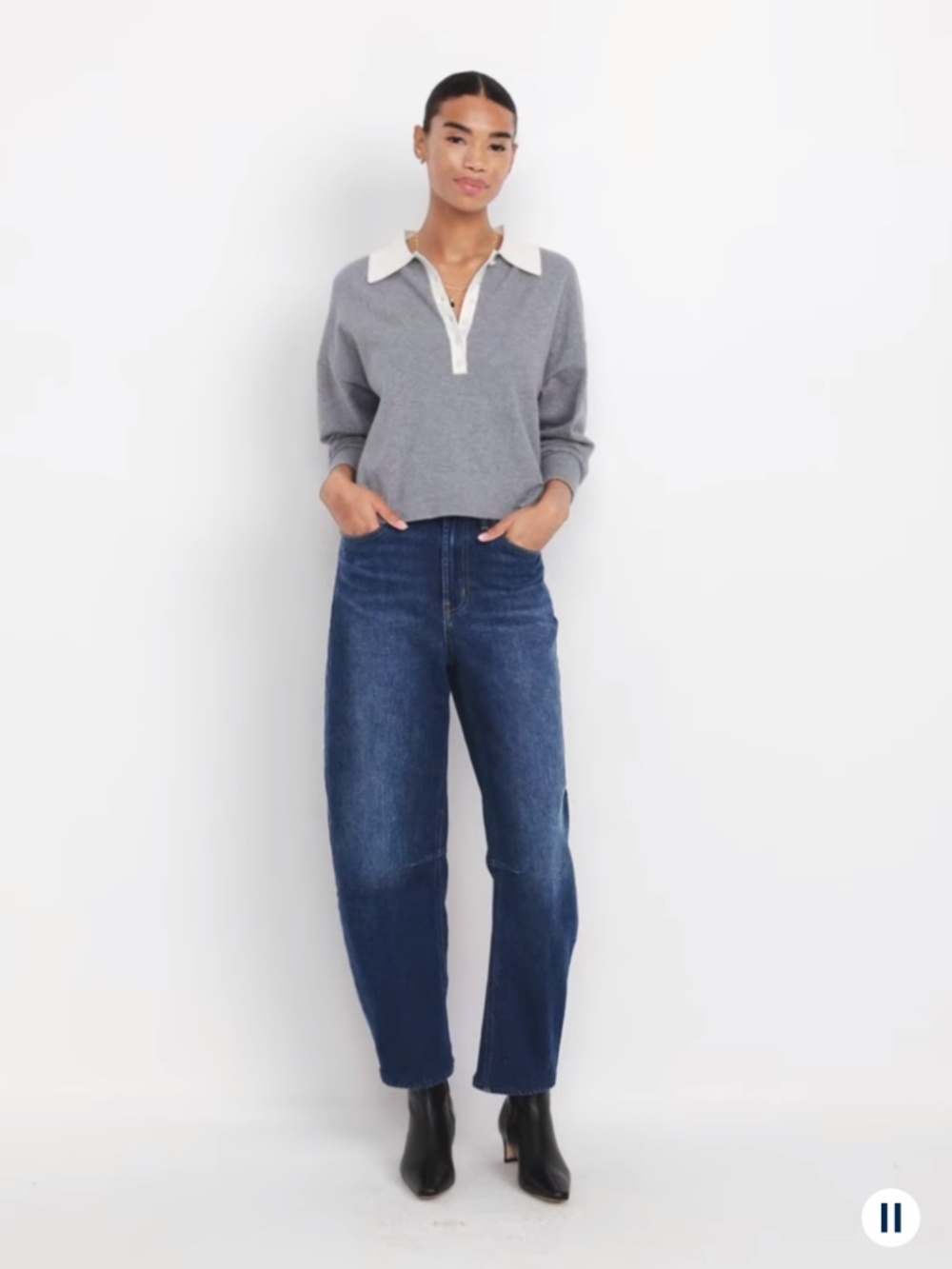 High-Waisted Wow Barrel Ankle Jeans